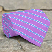 Bold Purple And Light Bule Stripes Luxury Wedding Stropdas