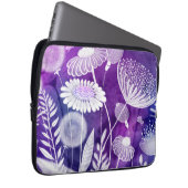 Bold Purple and Violet Wild Flower Art Laptop Sleeve (Voorkant Rechts)