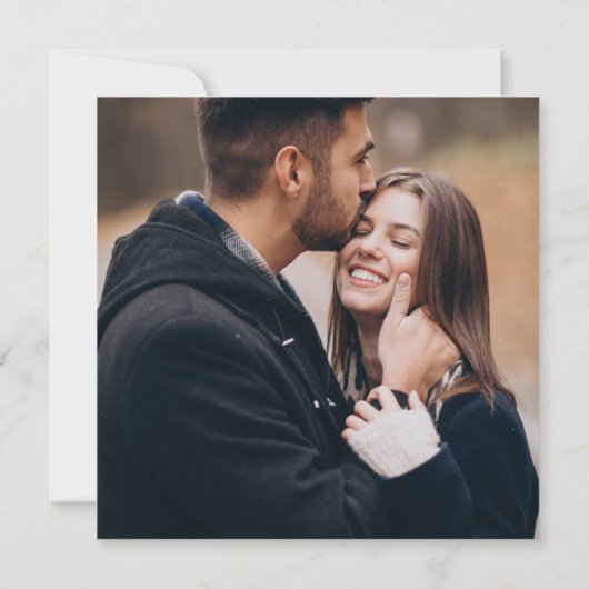 Bold Purple & Blush Photo Wedding Save the Date Aankondiging (Achterkant)