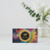 *~ BOLD QR AP93 Levendig Abstract Visitekaartje (Staand voorkant)