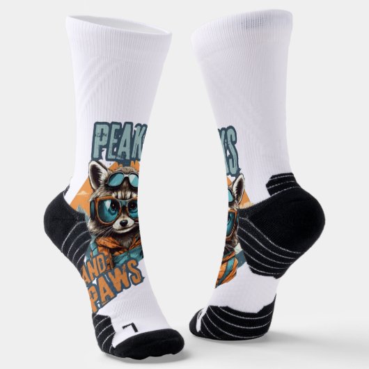 Bold Raccoon en Bergen Graphic Sokken (Gebogen)