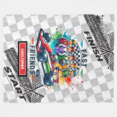 Bold Racing Blanket Sport Car Waterverf Boy Fleece Deken (Voorkant (Horizontaal))