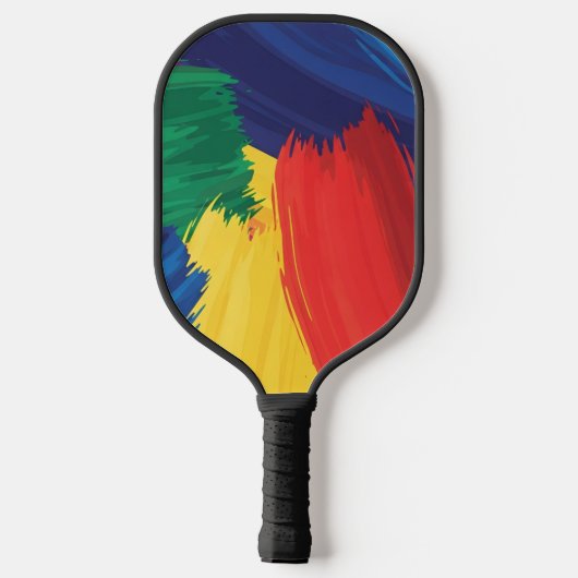 Bold Rainbow Brush Strokes Pickleball Paddle (Achterkant)