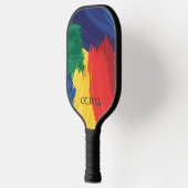 Bold Rainbow Brush Strokes Pickleball Paddle (Links)
