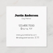 Bold Rainbow Dog Custom Dog Trainer Vierkante Visitekaartje (Achterkant)