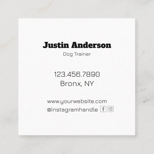 Bold Rainbow Dog Custom Dog Trainer Vierkante Visitekaartje (Achterkant)