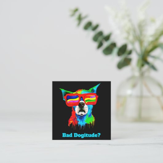 Bold Rainbow Dog Custom Dog Trainer Vierkante Visitekaartje (Staand voorkant)