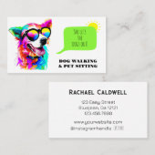 Bold Rainbow Dog Walker Pet Sitter Visitekaartje (Voorkant / Achterkant)