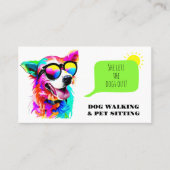 Bold Rainbow Dog Walker Pet Sitter Visitekaartje (Voorkant)