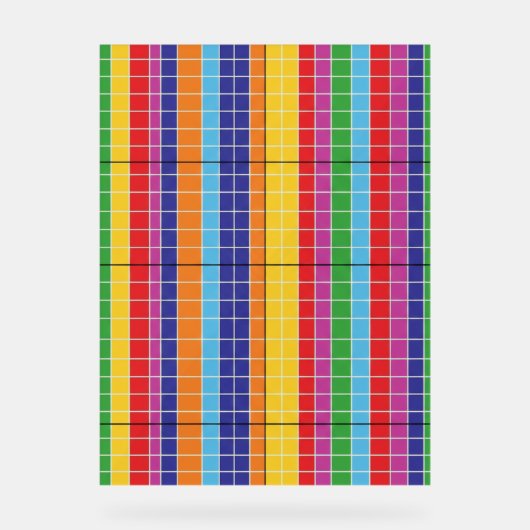 Bold Rainbow Grid Pattern Modern Art Poster (Voorkant)