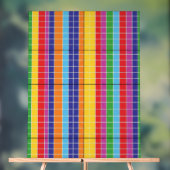 Bold Rainbow Grid Pattern Modern Art Poster (Neutraal)