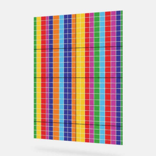Bold Rainbow Grid Pattern Modern Art Poster (Hoek)