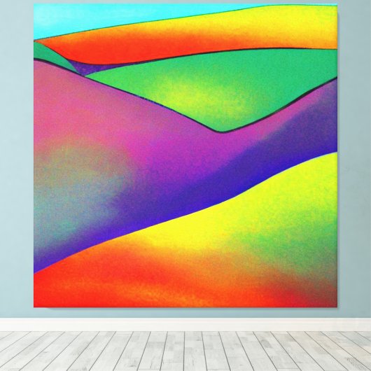 Bold Rainbow Hills Canvas Afdruk (Insitu (Houten vloer))