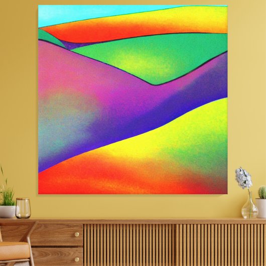 Bold Rainbow Hills Canvas Afdruk (Insitu (Woonkamer))