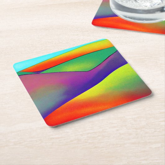 Bold Rainbow Hills Kartonnen Onderzetters (Schuin)