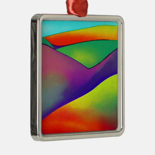 Bold Rainbow Hills Metalen Ornament (Rechts)