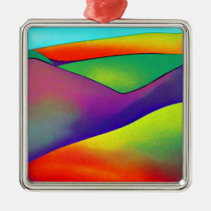 Bold Rainbow Hills Metalen Ornament