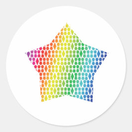 Bold Rainbow Honeycomb en Diamond Pattern-ster Ronde Sticker