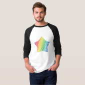 Bold Rainbow Honeycomb en Diamond Pattern-ster T-shirt (Voorkant volledig)
