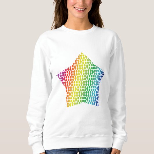 Bold Rainbow Honeycomb en Diamond Pattern-ster Trui (Voorkant)