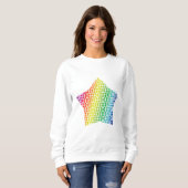 Bold Rainbow Honeycomb en Diamond Pattern-ster Trui (Voorkant volledig)