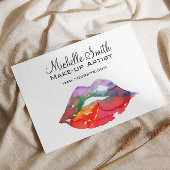 Bold Rainbow Lips Waterverf Tekening Beauty Make-u Flyer