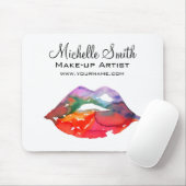 Bold Rainbow Lips Waterverf Tekening Beauty Make-u Muismat (Met muis)