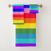 Bold Rainbow Stripes badhanddoekset Bad Handdoek (Insitu)