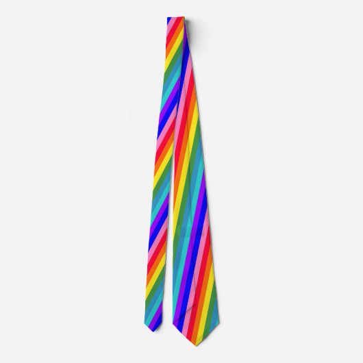 Bold Rainbow Stripes necktie Stropdas (Achterkant)