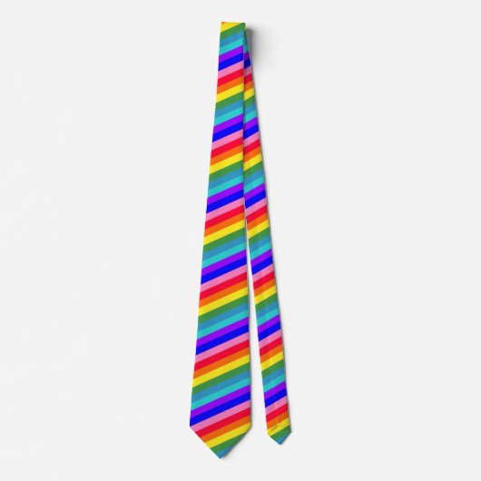 Bold Rainbow Stripes necktie Stropdas (Voorkant)
