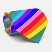 Bold Rainbow Stripes necktie Stropdas (Opgerold)