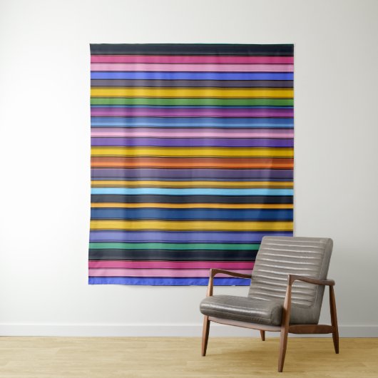 Bold Rainbow Vertical Stripes Wandkleed (In situ)