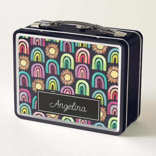 Bold Rainbows & Suns Pattern Kinder Terug naar Sch (Achterkant)