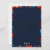 Bold Red and Blue Floral Save The Date (Achterkant)