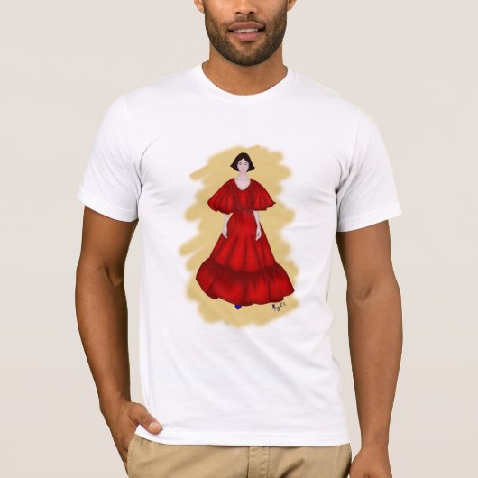 Bold Red and Blue in a Dreamlike Croqui Design T-shirt (Voorkant)
