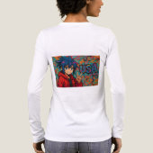 Bold Red Anime USA Graphic T-Shirt (Achterkant)