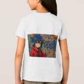 Bold Red Anime USA Graphic T-Shirt (Achterkant)
