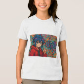 Bold Red Anime USA Graphic T-Shirt (Voorkant)