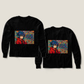 Bold Red Anime USA Graphic T-Shirt (Voorkant /achterkant)