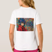 Bold Red Anime USA Graphic T-Shirt (Achterkant)