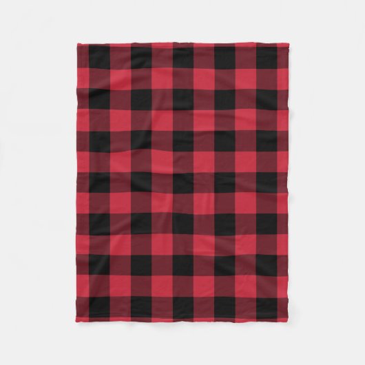 Bold Red Black Buffalo Pset Lumberjack Patroon Fleece Deken (Voorkant)