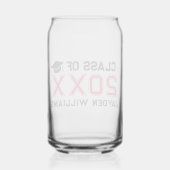 Bold Red Black Class of 2025 Afstudeerfeest Blikvorm Glas (Achterkant)