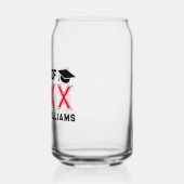 Bold Red Black Class of 2025 Afstudeerfeest Blikvorm Glas (Links)