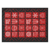 Bold Red & Black Geometric Christmas Tablecloth Tafelkleed (Voorkant (Horizontaal))