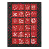 Bold Red & Black Geometric Christmas Tablecloth Tafelkleed (Voorkant)
