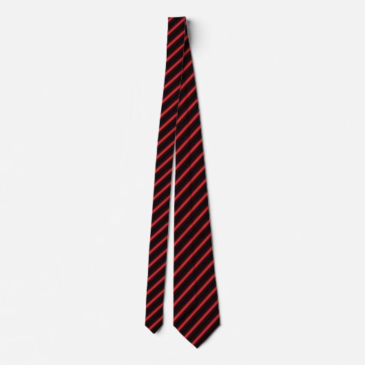 Bold Red & Black Stripe Pattern Stropdas (Achterkant)