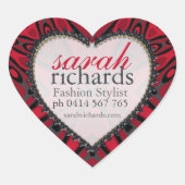 Bold Red Black Tribal Heart Stickers (Voorkant)