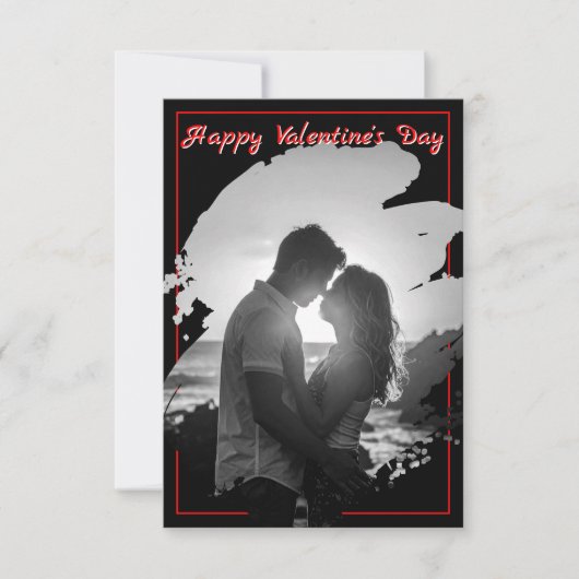 Bold Red & Black Valentine’s Day Photo Card (Voorkant)