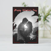 Bold Red & Black Valentine’s Day Photo Card (Staand voorkant)