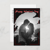 Bold Red & Black Valentine’s Day Photo Card (Voorkant / Achterkant)